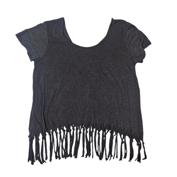 MICHAEL STARS Brixton Fringe Black Reversible Top OS One Size - Picture 1 of 6